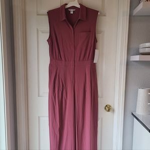 New w/Tags Athleta Brooklyn Heights Wide Leg Jumpsuit Size 12 Reg Berry Rose
